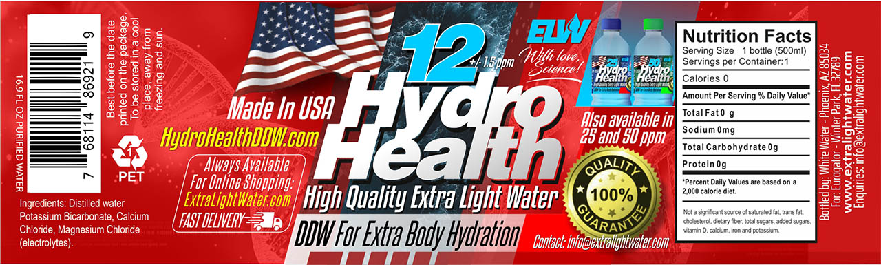 label hydrohealth ddw 12ppm